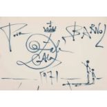 Salvador Dalí (Figueres, 1904 - 1989) Felt tip drawing on paper. Signed and dated in 1971. Drawn on