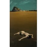 José Manuel Capuletti (Valladolid, 1925 - Germany, 1978) "Surrealist landscape with female nude"
