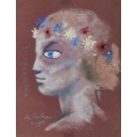 Jean Cocteau (Maisons-Laffitte, Milly-la-Forêt, 1889 - 1963) "Primevère" Pastel on paper. Signed