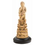 "The Dream of the Good Shepherd".  Carved ivory sculpture.  Indo-Portuguese School.  18th