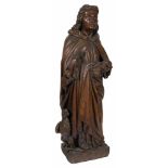 Saint John the Evangelist Carved wooden sculpture. Hispanic-Flemish School. 17th century. The