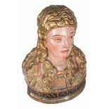 Mary Magdalene Carved, gilded and polychromed wooden reliquary bust. Castilian School.