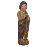 Evangelist Carved, gilded and polychromed wooden sculpture. Gothic. 15th century. The saint,