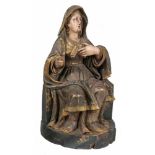 Virgin from a Calvary Carved, gilded and polychromed wooden sculpture. Spanish School. 18th century.