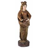 Virgin with the Holy belt, or Virgin of Hope Carved, gilded and polychromed wooden sculpture.