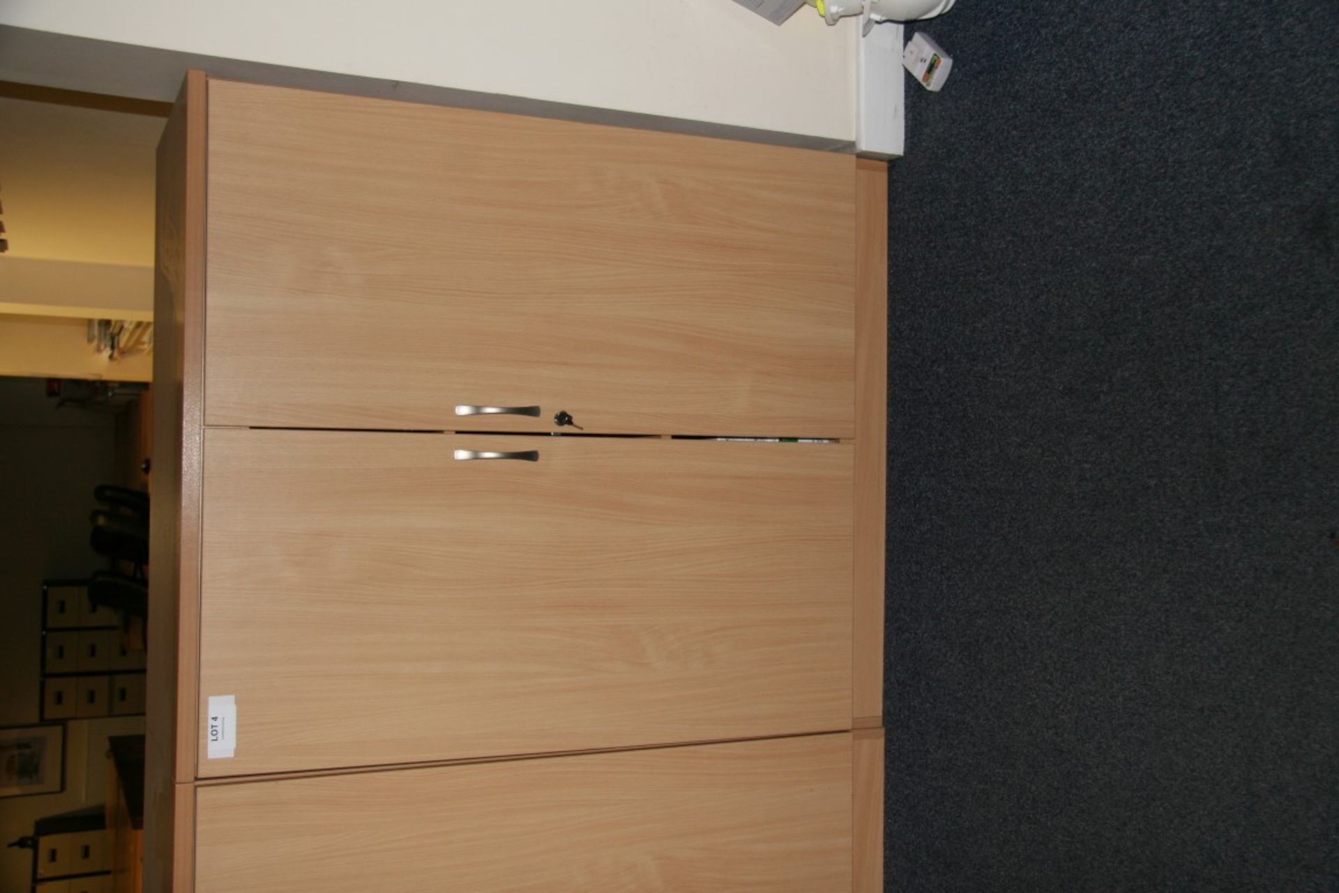2 x Beech double door cupboards - 1000 (w) x 1200 (h) - Image 2 of 2