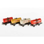 4 Trix Express Kesselwagen, S H0, Blech, LS, L 8,5, bespielt