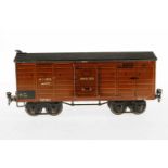 Märklin gedeckter Güterwagen 1926, S 1, HL, mit 2 ST und Bremserrad, LS und gealterter Lack, L 30,5,