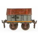 Märklin Klappdeckelwagen, S 1, uralt, HL, mit 2 LTH, LS und gealterter Lack, L 13, Z 2-3