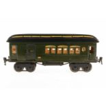 Märklin Post-/Personenwagen 1895, S 1, grün HL, mit Fensterscheiben, 2 AT und 2 ST, ohne