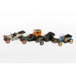 4 versch. Oldtimer Modelle, darunter Ciss, Corgi, etc., bespielt