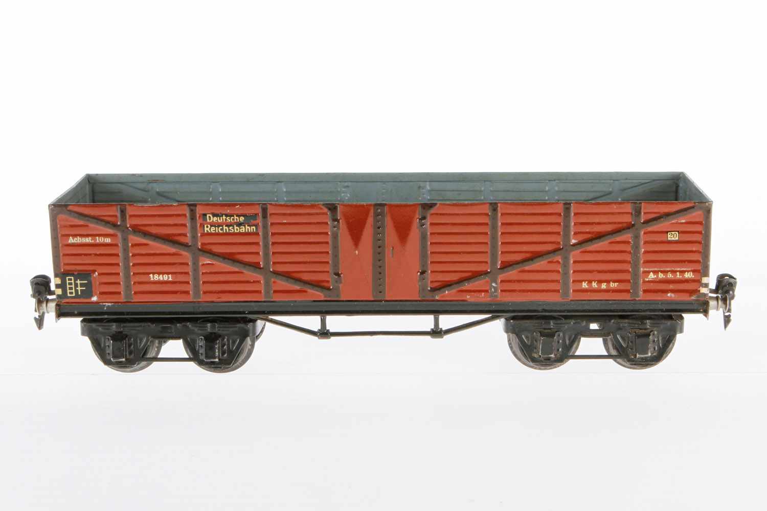 Märklin Hochbordwagen 1849, S 1, HL, LS und gealterterr Lack, L 33,5, sonst noch Z 2