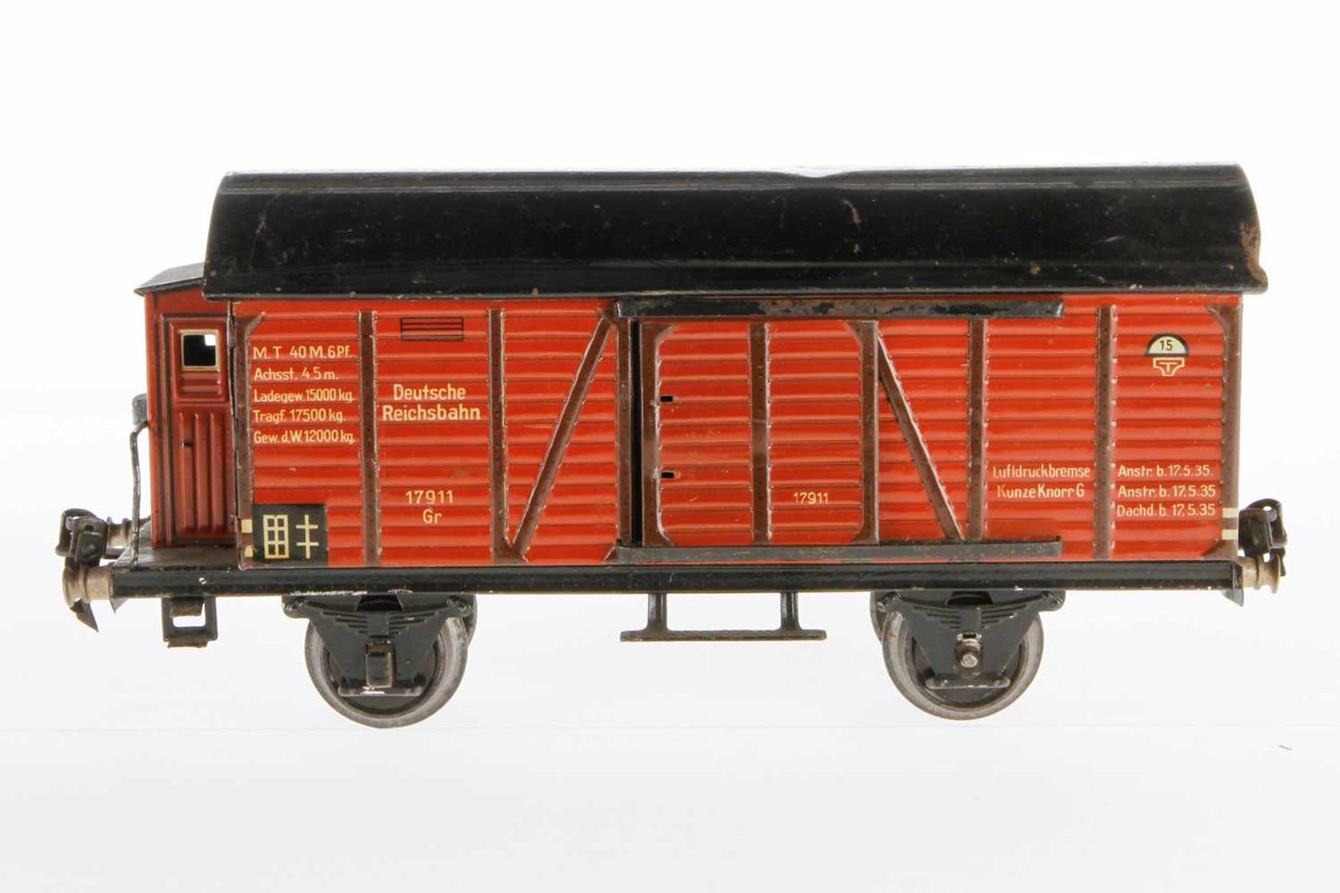 Märklin gedeckter Güterwagen 1791, S 1, CL, mit BRH und 2 ST, 1 Griff und 2 Achslagerblenden fehlen,