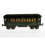 Märklin Personenwagen 1894, S 1, grün HL, mit Inneneinrichtung und 4 AT, 1 Türgriff fehlt, 1 besch.,