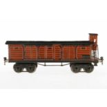 Märklin gedeckter Güterwagen 1956, S 1, braun HL, mit BRHh und 4 ST, LS ausgebessert, gealterter