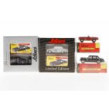 4 Schuco Piccolo Packungen, "Mercedes 220 SE Sieger Monte Carlo 1960", "Mercedes 220 S 1998", "