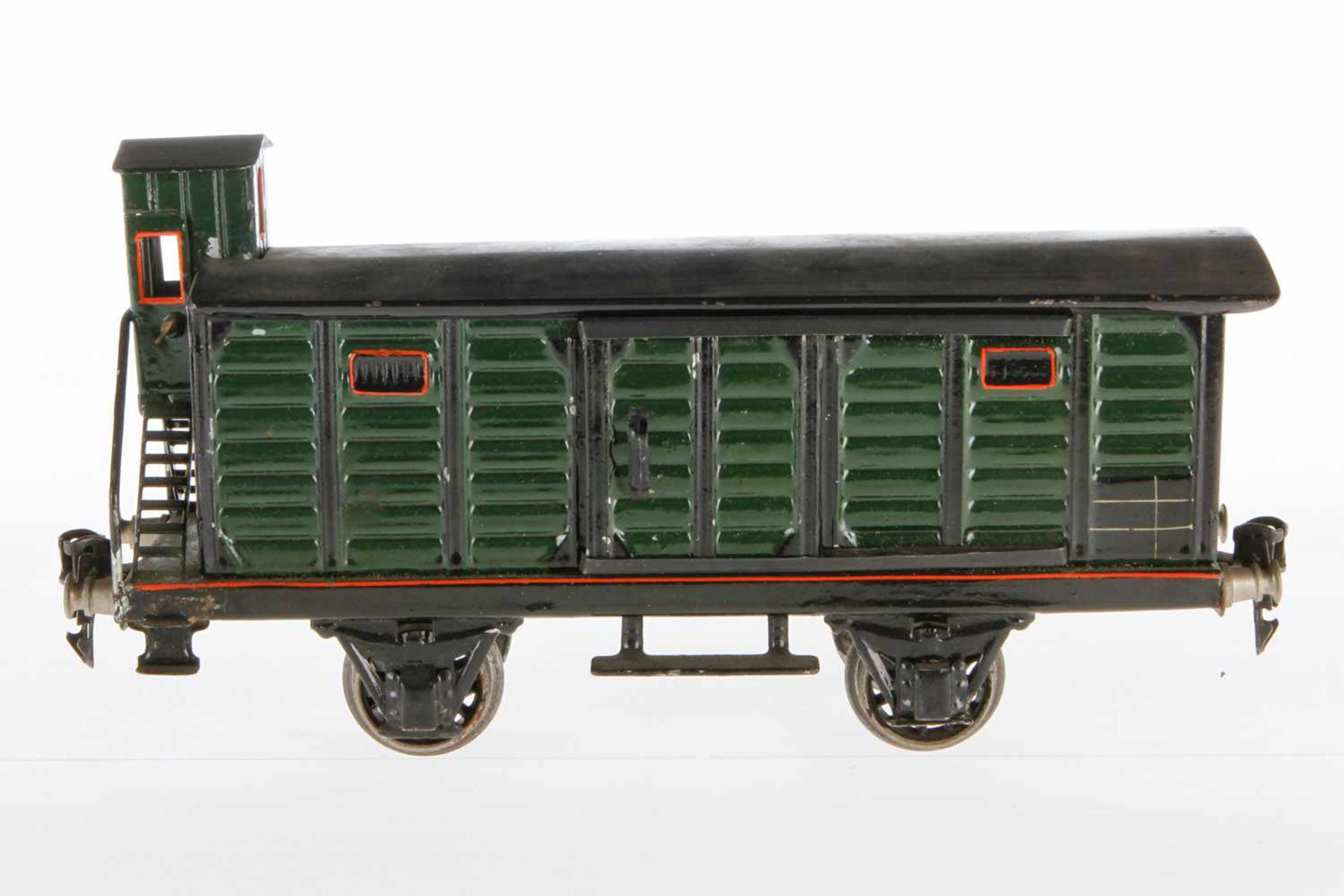 Märklin gedeckter Güterwagen 1929, S 1, HL, mit BRHh und 2 ST, Beleuchtungseinrichtung fehlt, Dächer