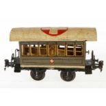 Märklin Sani-Wagen 1828, S 1, uralt, HL, 2 AT, mit Inneneinrichtung (tw Replik und ergänzt), meist