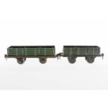 2 Märklin Planewagen, S 1, HL, NV, 1 ÜL, LS, L 20 und 24, bespielt