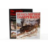 2 Eisenbahnbücher "Reisen mit der Dampfbahn" und "Die große Eisenbahn-Reise", Alterungsspuren