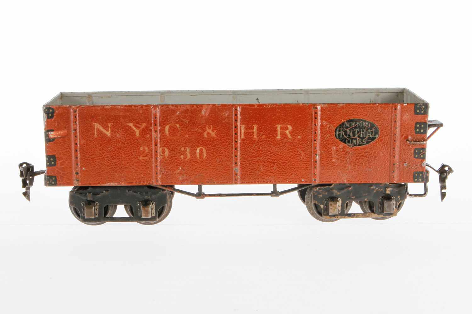 Märklin amerik. Hochbordwagen 2930, S 1, HL, NV, LS und gealterter Lack, L 28, Z 3