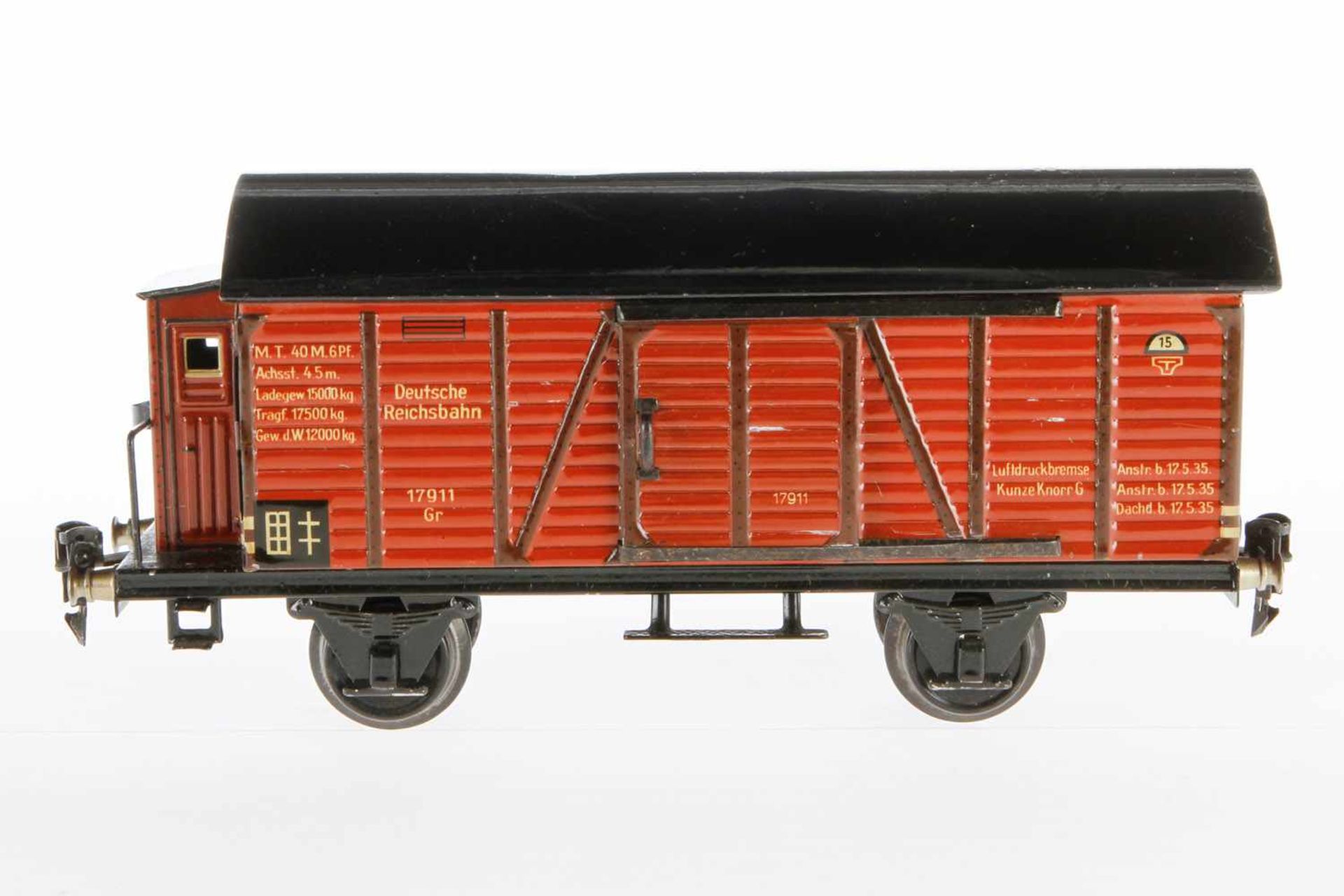 Märklin gedeckter Güterwagen 1791, S 1, CL, mit BRH und 2 ST, 1 Griff fehlt, LS tw ausgebessert,