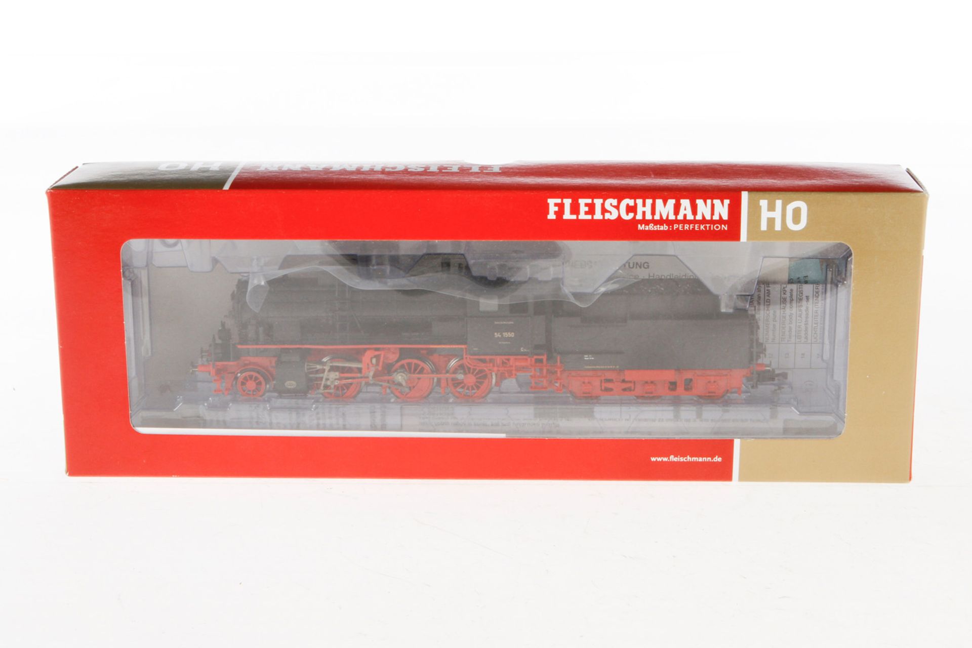 Fleischmann Perfektion 1-C Schlepptenderlok "54 1550" 414406, S H0, schwarz, OK, Z 1-2