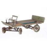 Fuhrwagen "Ernst Beyer, Karlshorst", Holz, handbemalt, besch. und NV, L 45 cm, bespielt