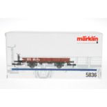 Märklin Niederbordwagen 5836, S 1, braun, L 27,5, OK, Z 1-2