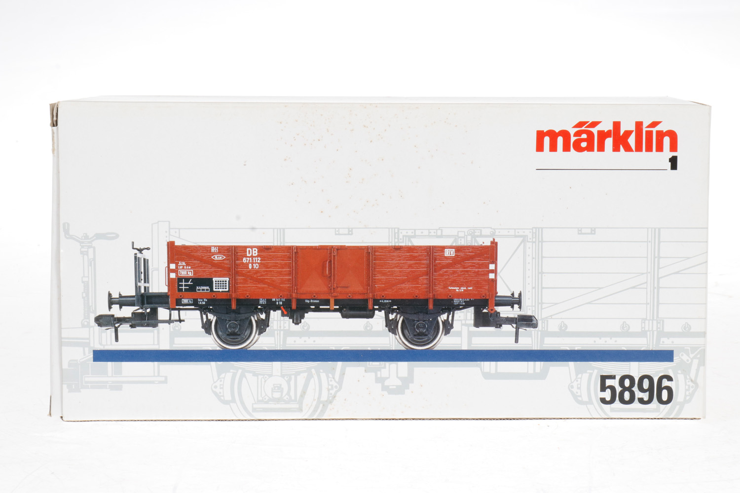 Märklin offener Güterwagen5896, S 1, braun, L 27,5, OK, Z 1-2