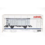 Märklin gedeckter Güterwagen 5890, S 1, grau, L 31, OK, Z 1-2