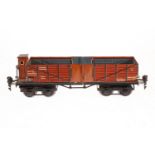 Märklin Hochbordwagen 1851, S 0, CL, mit BRH und 2x 2 LT, tw nachlackiert, L 24,5, im NB-OK,