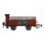 Märklin offener Güterwagen, S 0, HL, mit BRH und 2x 2 LTH, tw nachlackiert und verändert, L 16,5, im