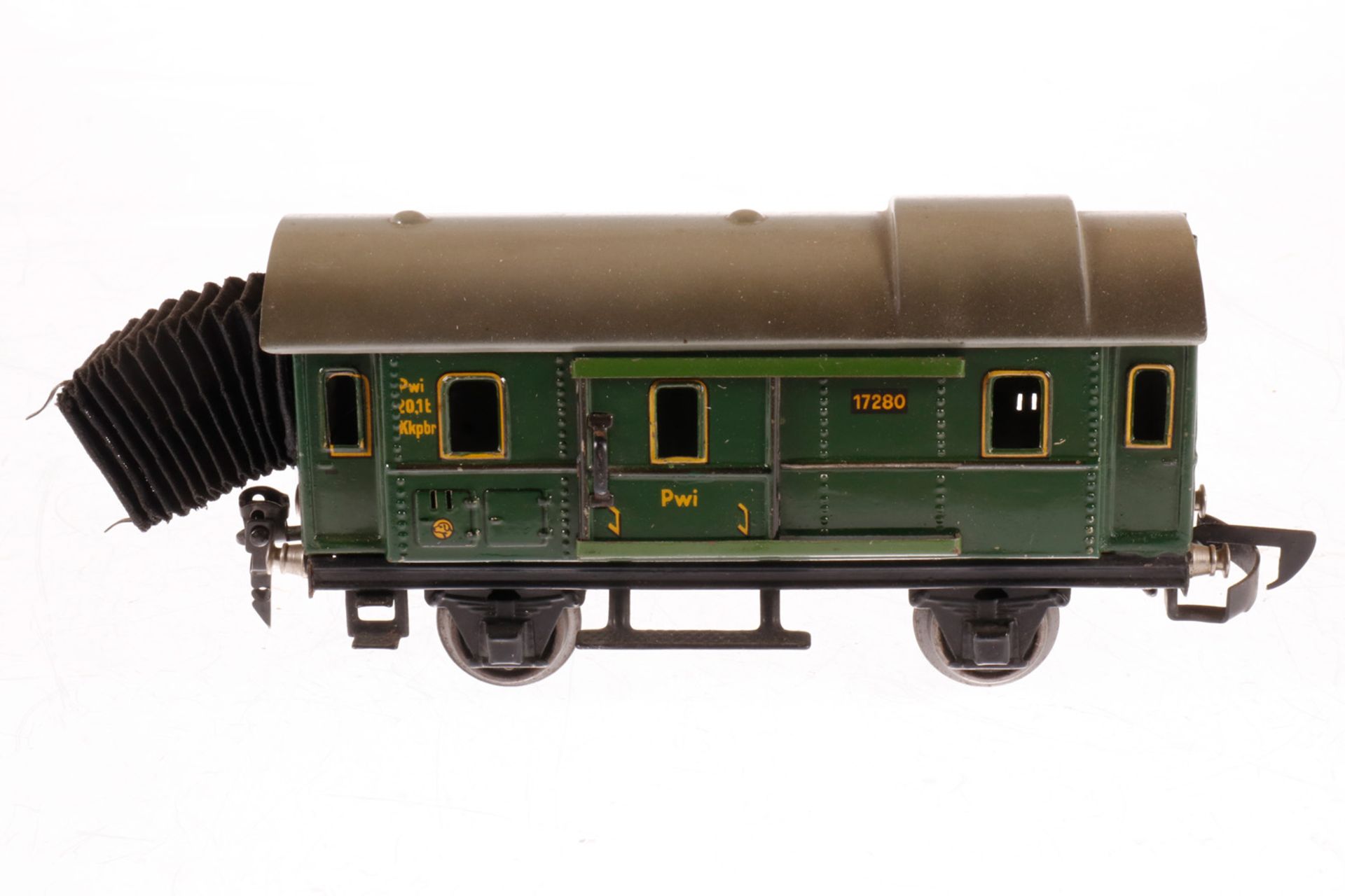 Märklin Gepäckwagen 1728, S 0, CL, mit 2 ST, verändert, L 18,5, im NB-OK, bespielt