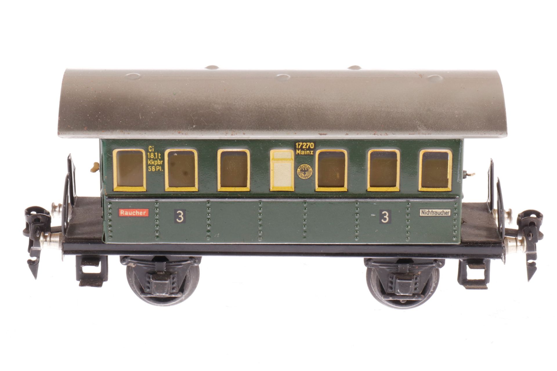 Märklin Personenwagen 1727, S 0, CL, mit 2 AT, LS, L 18,5, im NB-OK, Z 2