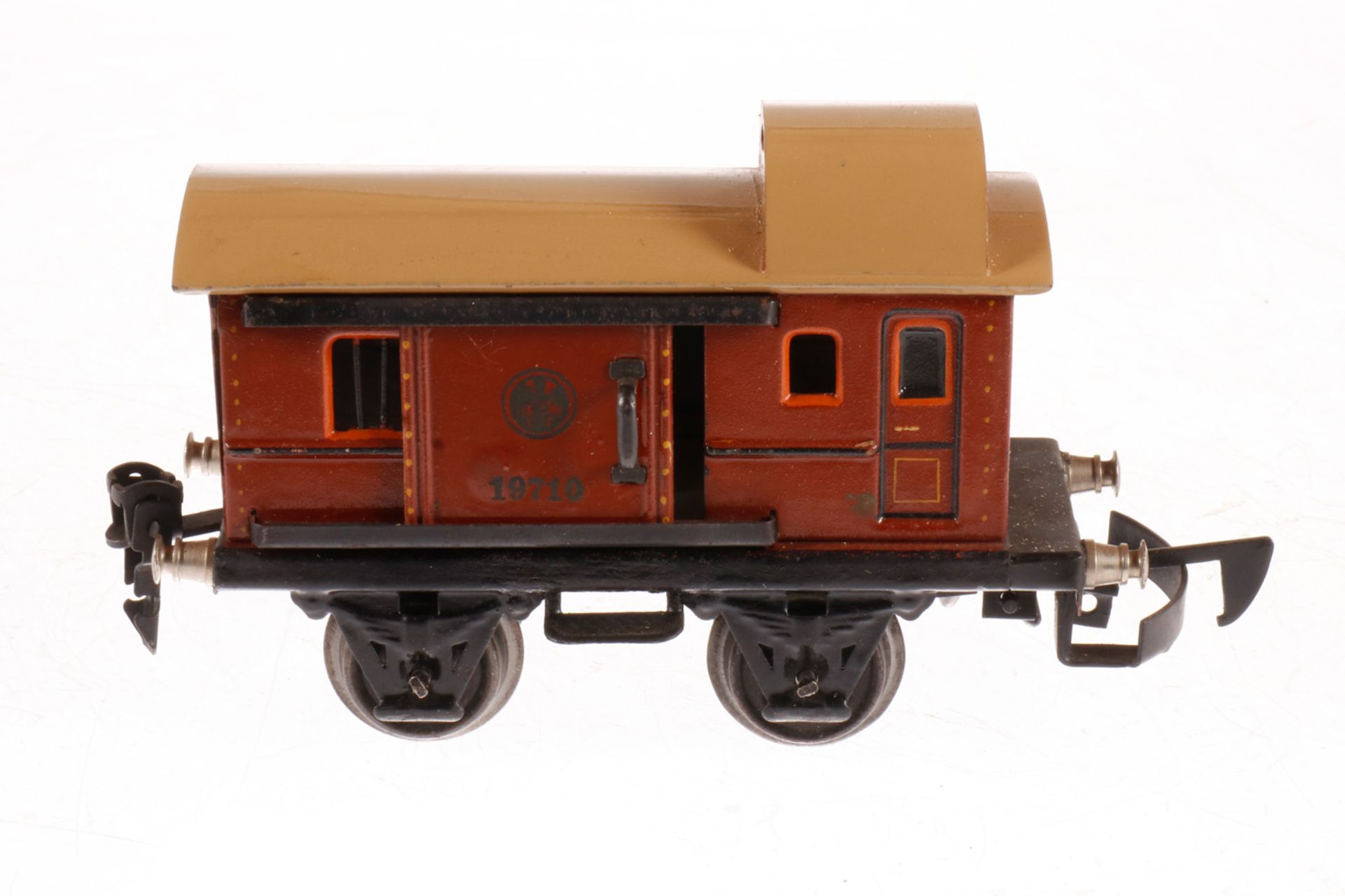 Märklin Güterzug-/Gepäckwagen 1971, S 0, HL, mit 2 ST, nachlackiert und verändert, L 14, im NB-OK,