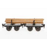 Märklin Langholzwagen 1814, S 1, uralt, HL, 2 Ketten fehlen, LS, L 28, Z 2-3 19.50 % buyer's premium