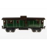 Märklin Gepäckwagen 1889, S 1, CL, mit 2 ST und 4 AT, LS und Alterungsspuren, L 33,5, sonst noch Z 2