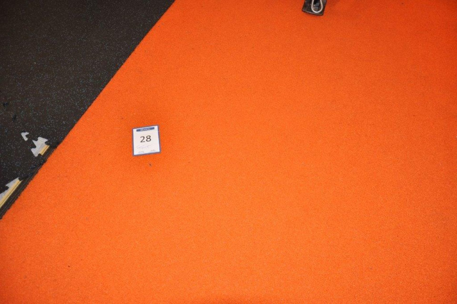 Removable padded athletic orange rug 24' x 12'
