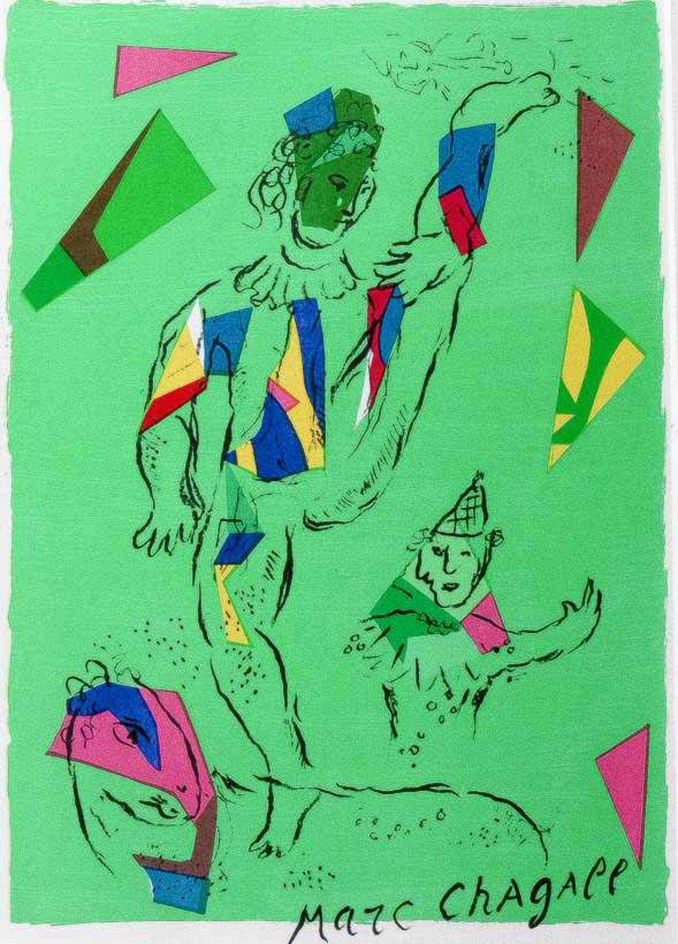 Derselbe "L'acrobate vert". Farblithographie, 1979. Titelseite von "Derrière le Miroir", Nr. 235,