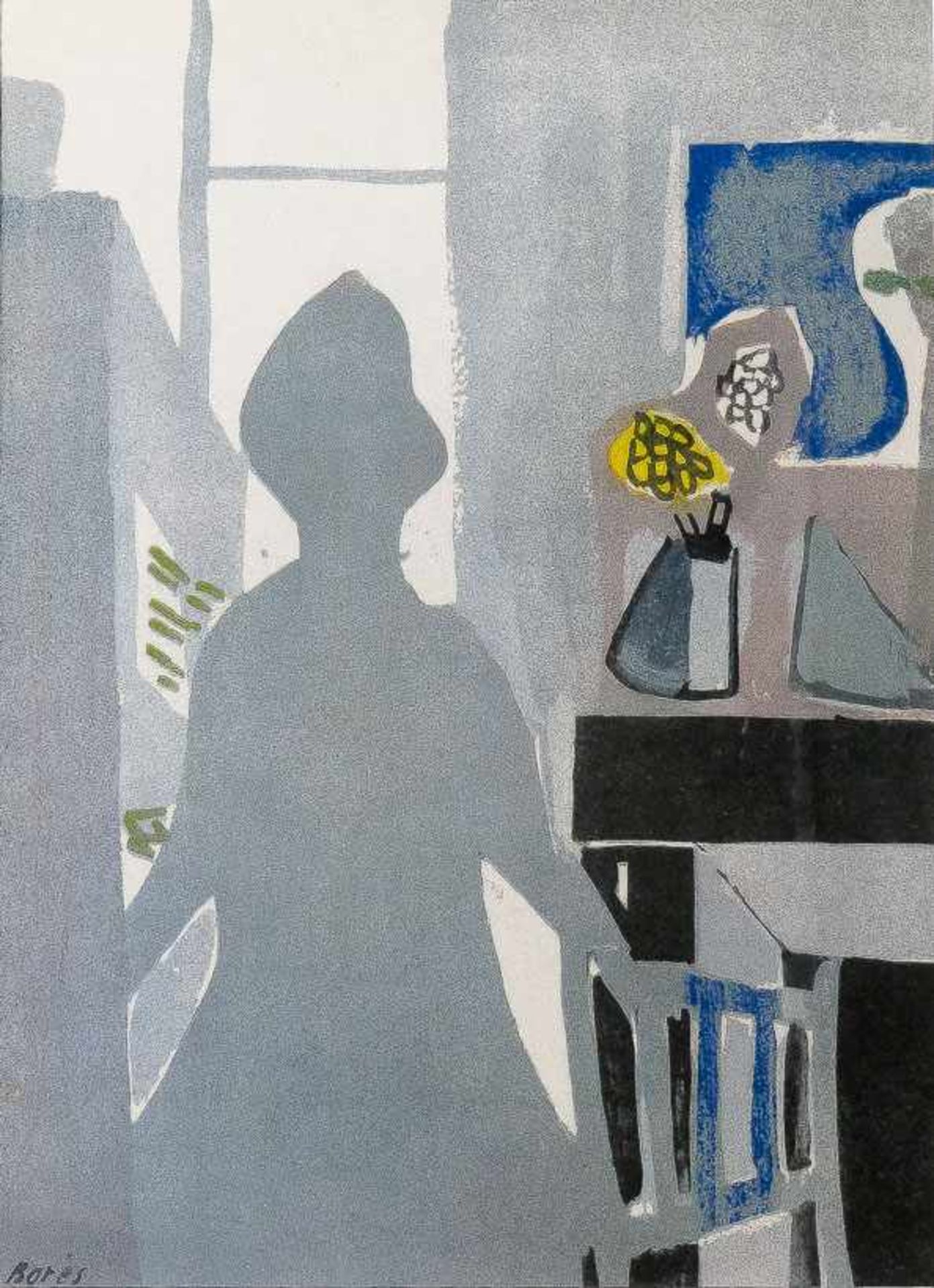Bores, Fransisco (Madrid, Paris 1898-1972) "Woman in blue", 1952. Farblithographie. Im Stein sign. - Bild 2 aus 3