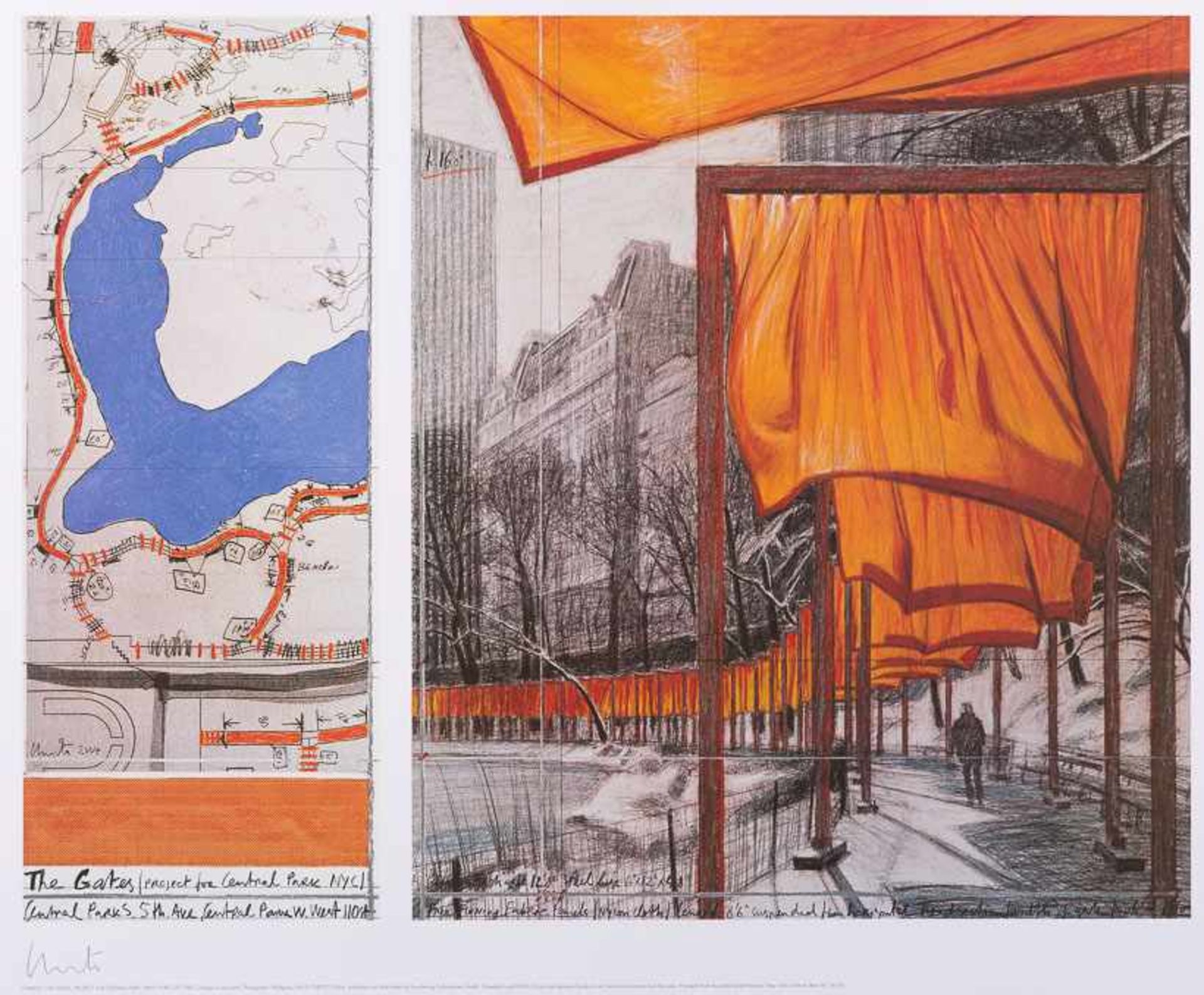 Christo (d. i. Christo Javacheff, geb. 1935 Gabrovo/Bulgarien) "The gates, project for Central