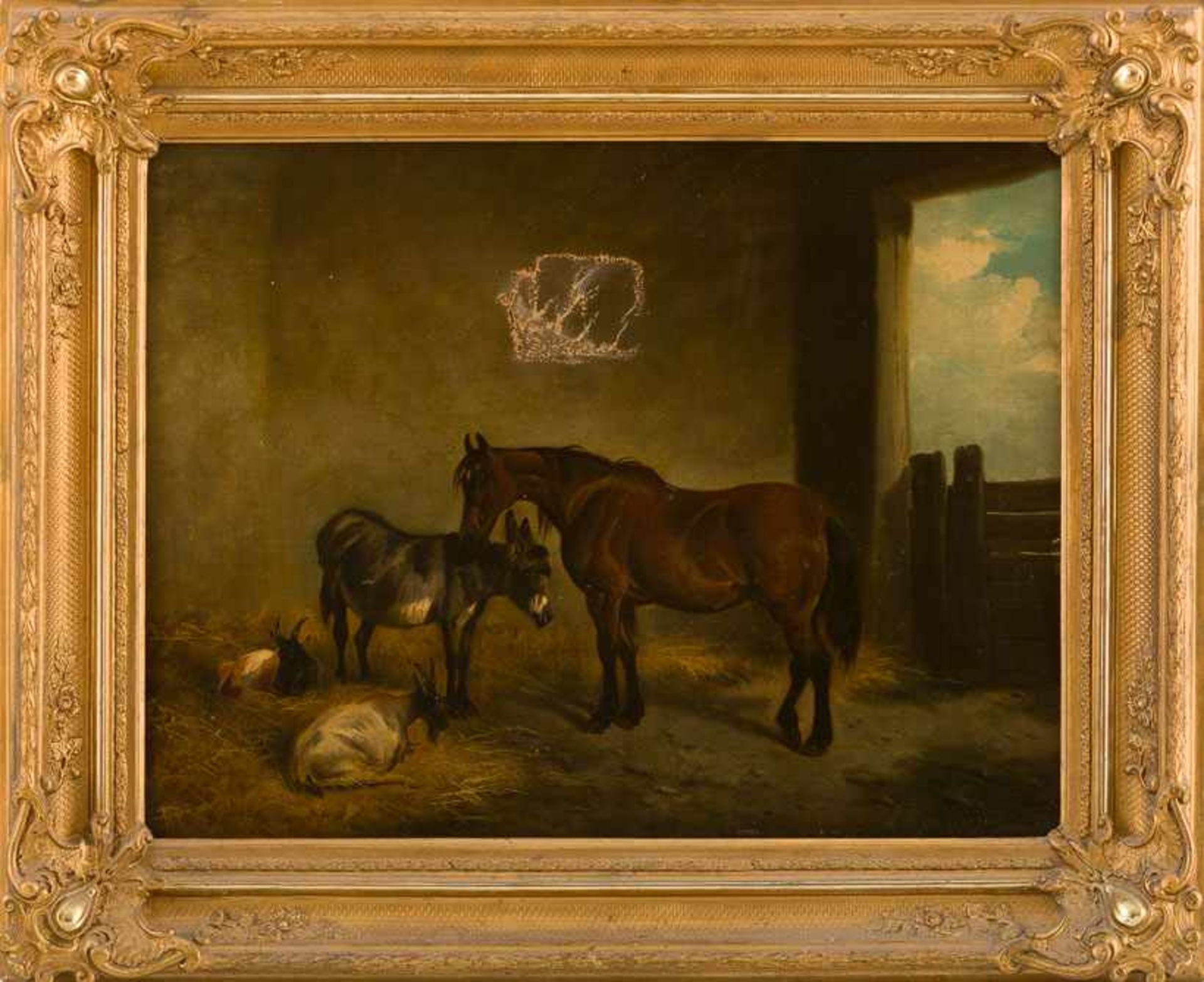Herring, John Frederik (1795-1867), nach Drei sehr verschiedene Freunde. Weißes Pony mit Esel, - Bild 2 aus 2