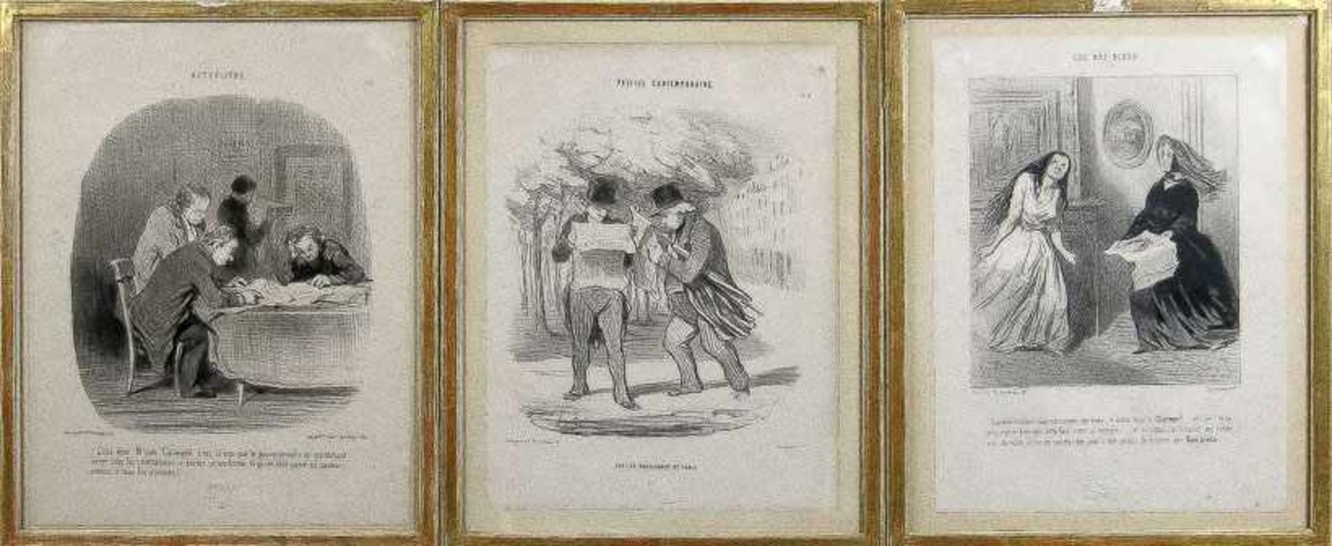 Daumier, Honoré (Marseille, Valmondois 1808-1879) Fünf humoristische Darstellungen mit