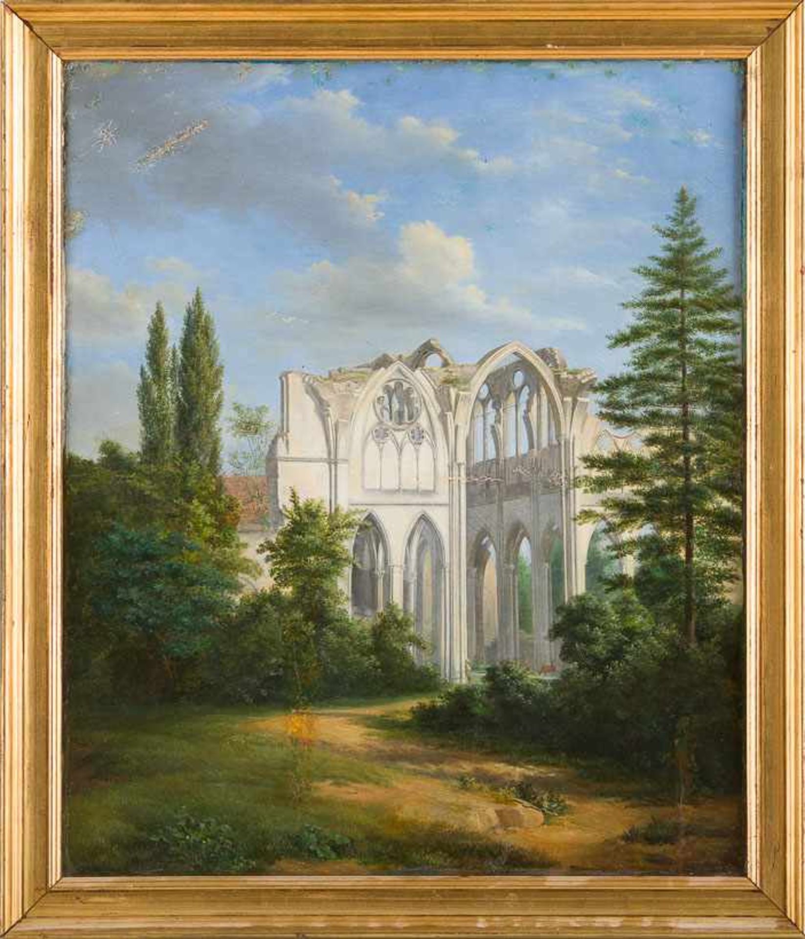 Französischer Architekturmaler (19. Jh.) Ruines d l'Abbaye de Notre Dame d'Ourscamp. Chorpartie. (
