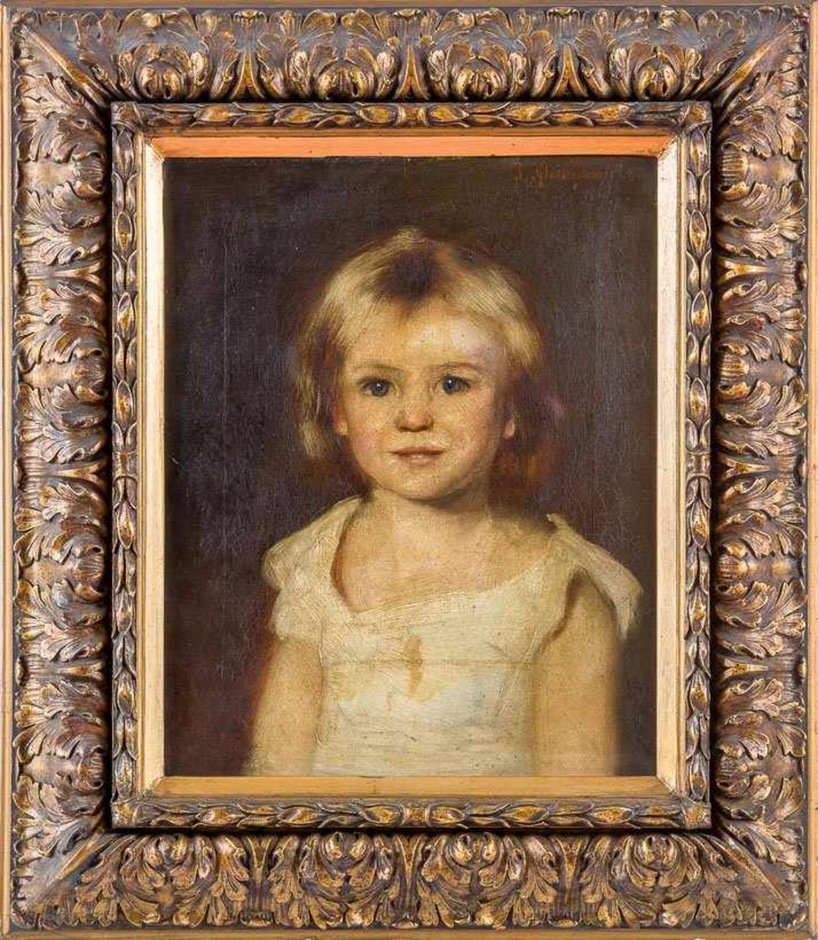 Kleinschmidt, Johannes (Niederappelfeld, Reinhausen 1858-1905) Blondes, fünfjähriges Mädchen in