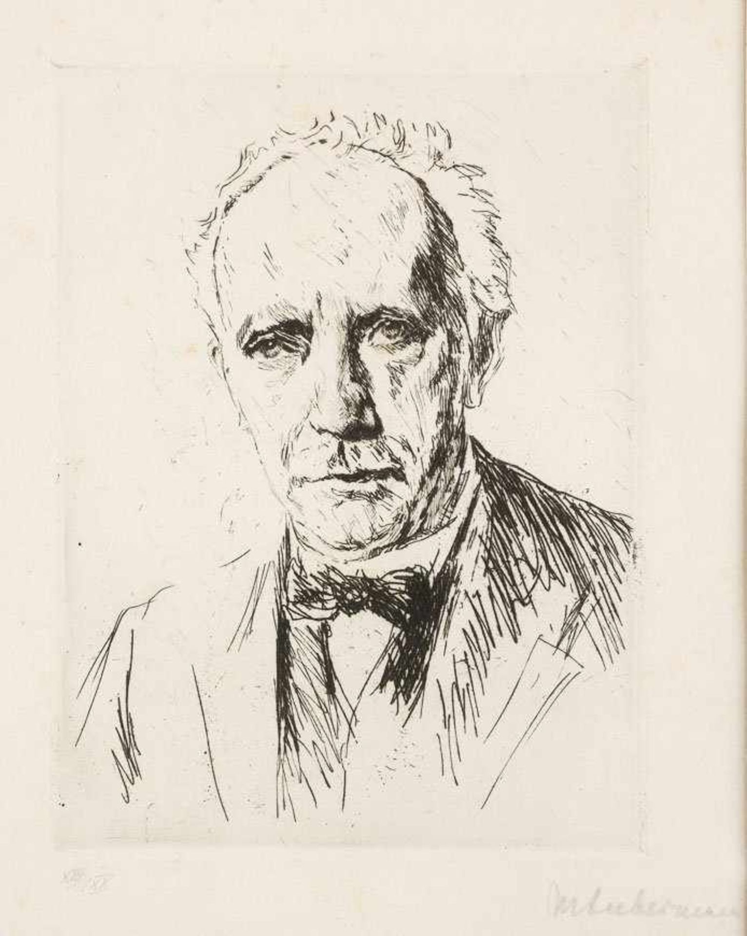 Liebermann, Max (Berlin 1847-1935) Richard Strauss. 1919. Radierung. Sign. u. num. XIII/XX. An