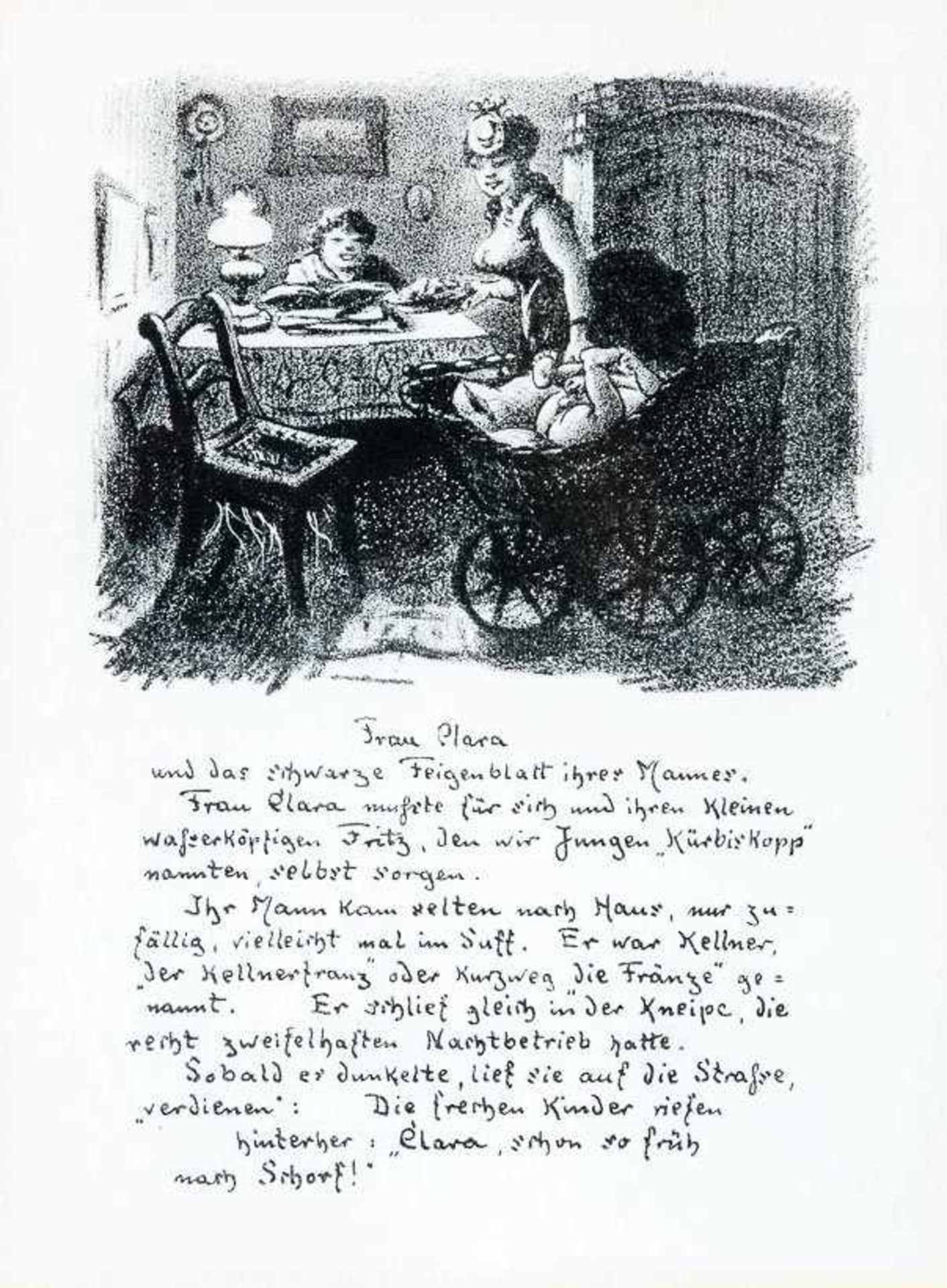 Derselbe Frau Clara. 1919. Blatt 11 des Zyklus "Zwanglose Geschichten und Bilder". Lithographie.