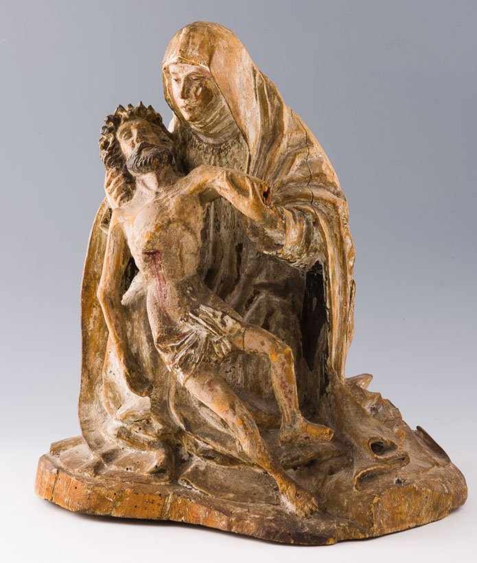 Belgien (17. Jh.) Pieta. Reste von Fassung. H. 39 cm. (57462)