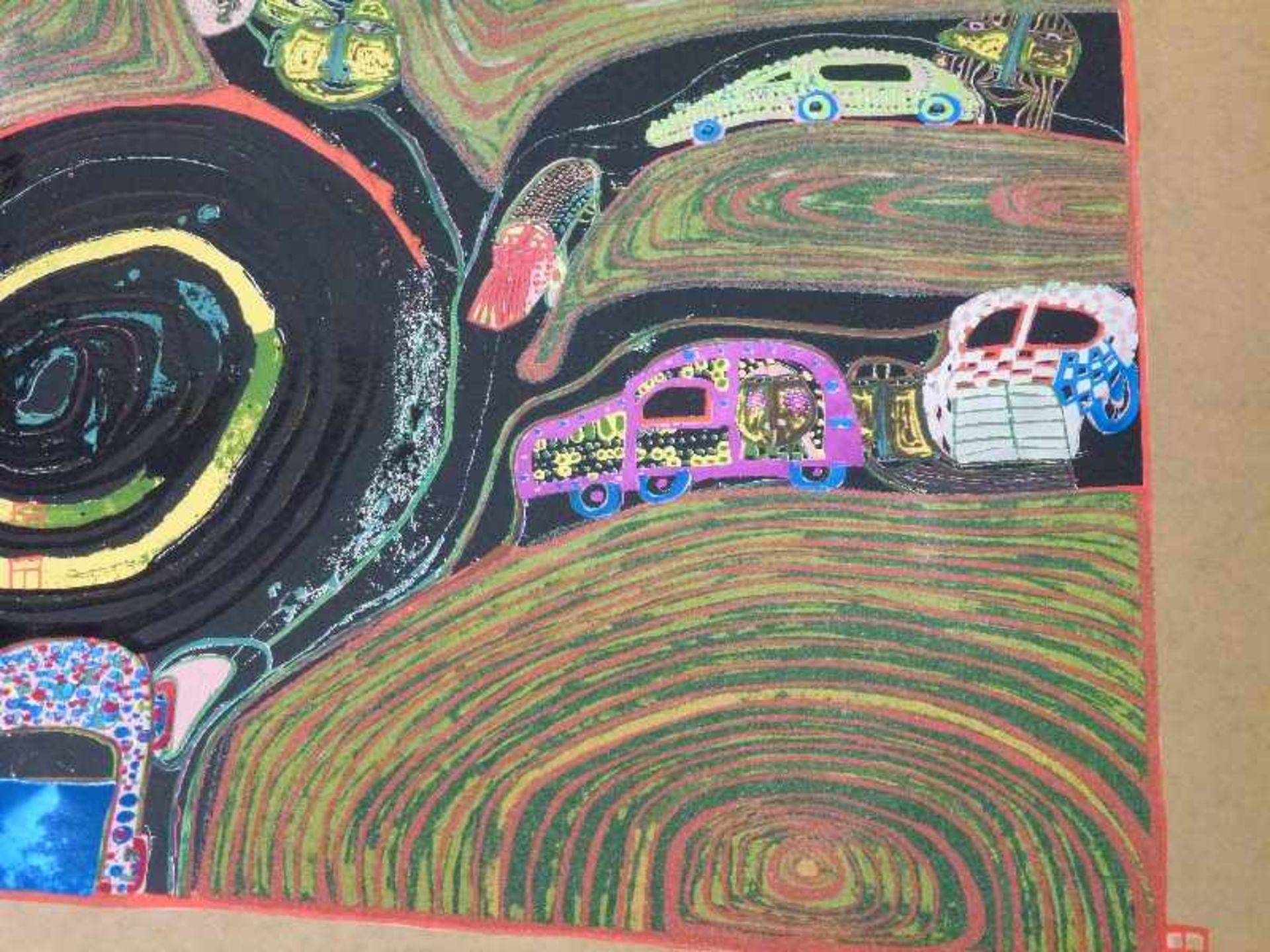 "Kreisverkehr", Friedensreich Hundertwasser (1928-2000) Farbserigraphie, Nr.10 aus der Serie " - Bild 4 aus 6